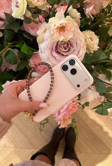 The Plum Crystal Wristlet Phone chain