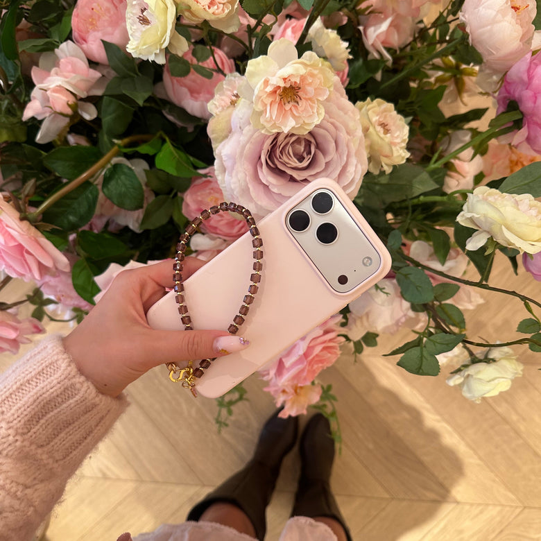 The Plum Crystal Wristlet Phone chain