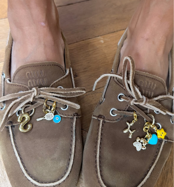 Turquoise Evil eye gold charm