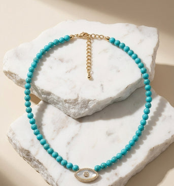Opal Evil Eye Turquoise Necklace