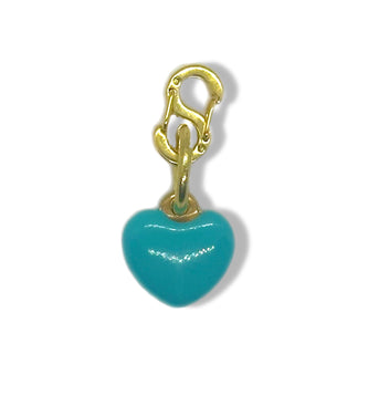 Turquoise heart gold Charm