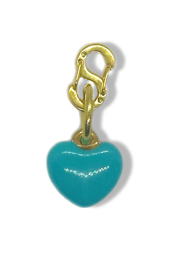 Turquoise heart gold Charm