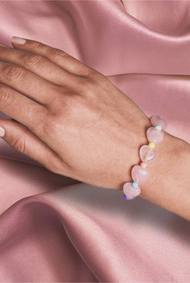 Candy Heart Rose Quartz Bracelet