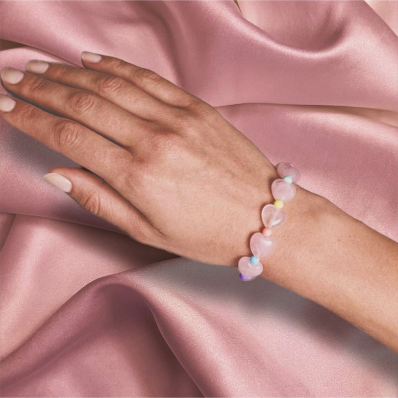 Candy Heart Rose Quartz Bracelet