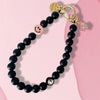 Black beaded Smiley Phone chain