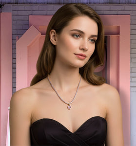 Amora Pink & Lilac Heart Necklace