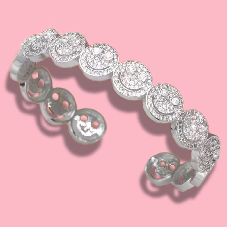 Silver Smiley Bangle