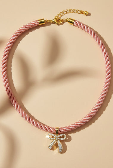 Satin Bow Sweetheart Necklace