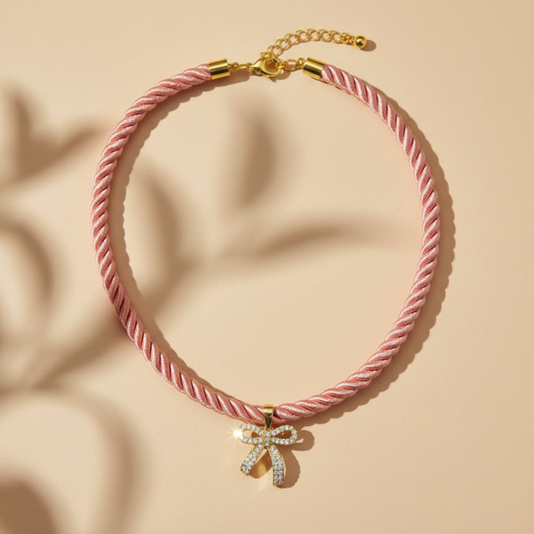 Satin Bow Sweetheart Necklace