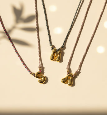 Gold Letter Macramé Choker Necklace
