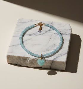 Heart Aquamarine Necklace