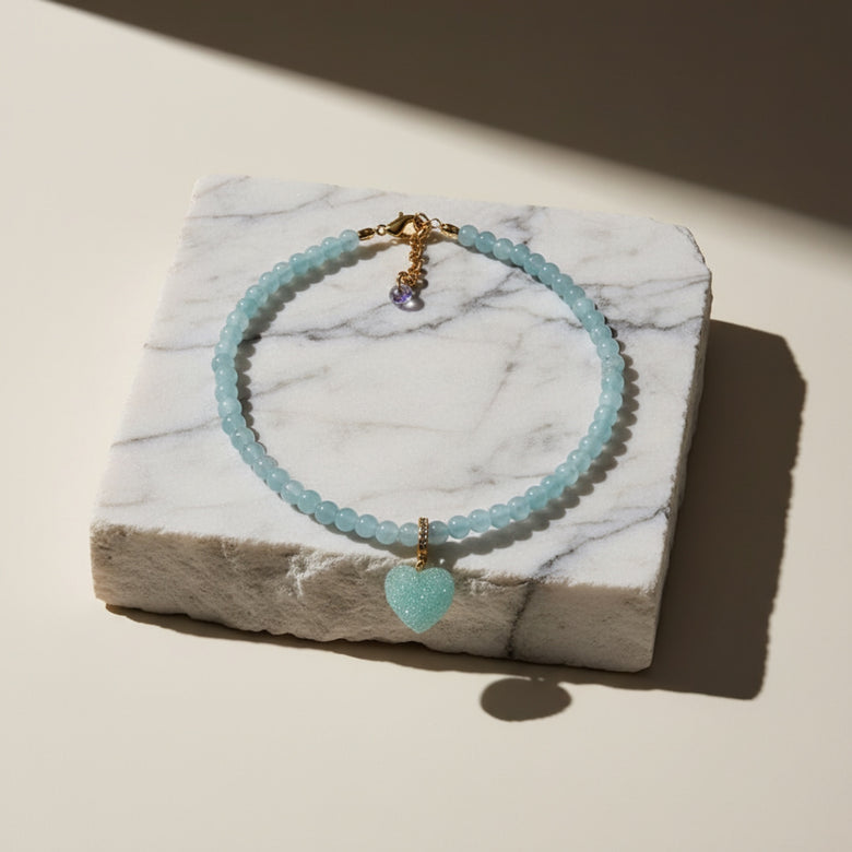 Heart Aquamarine Necklace