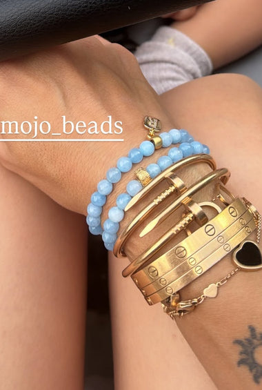 Mojo Aquamarine Oval CZ Bracelet Set