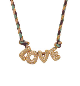 Macrame CZ Letter Necklaces