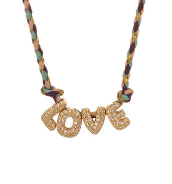 Macrame CZ Letter Necklaces
