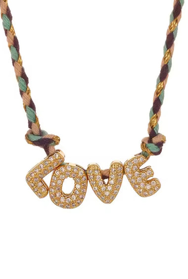 Macrame CZ Letter Necklaces