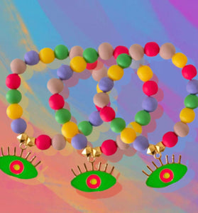 Green Evil Eye Good Vibes Bracelet